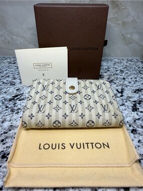 Louis Vuitton Mini Lin Croisette Port Feuille Vienoise French Purse Wallet
